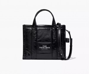 Black Marc Jacobs The Shiny Crinkle Medium Women's Tote Bags | EIPO-83274