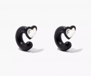 Black Multicolor Marc Jacobs The Charmed Heart Hoops DTM Women's Earrings | BQEP-49206