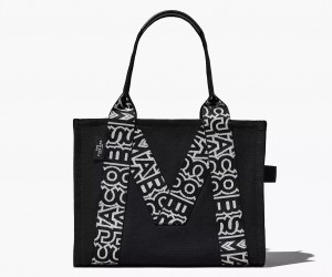 Black / White Marc Jacobs The M Large| Women's Tote Bags | LJEF-86291