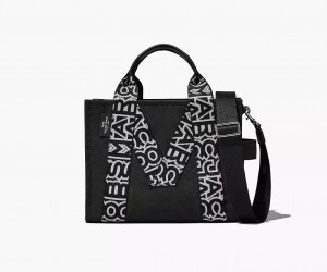 Black / White Marc Jacobs The M Medium Women's Tote Bags | RPHF-32470