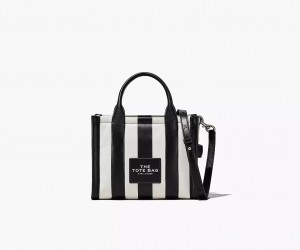 Black / White Marc Jacobs The Striped Small Women's Tote Bags | ZEMX-27598