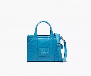 Blue Marc Jacobs The Shiny Crinkle Leather Small Women's Tote Bags | NIYG-06729