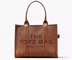 Brown Marc Jacobs The Leather Large Women's Tote Bags | CRPB-48073