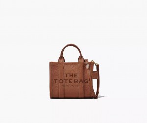 Brown Marc Jacobs The Leather Mini Women's Tote Bags | ZHMA-53470