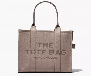 Dark Grey Marc Jacobs The Leather Large Women's Tote Bags | TFAE-27396