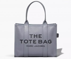 Grey Marc Jacobs The Leather Large Women's Tote Bags | CZVW-75941