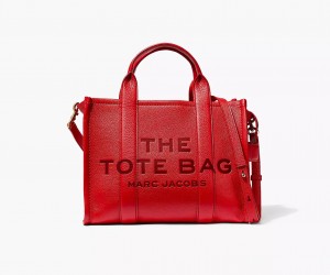 Red Marc Jacobs The Leather Medium Women's Tote Bags | RNHL-54268