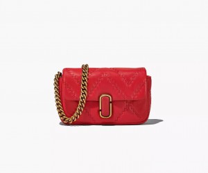 Red Marc Jacobs The Quilted Leather J Women's Crossbody Bags | WDCI-50812