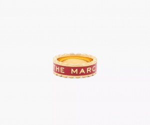 Red / Gold Marc Jacobs The Scallop Medallion Women's Ring | MVIU-80542