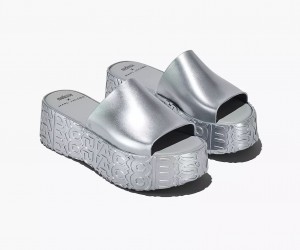 Silver Marc Jacobs Melissa x Becky Platform Women's Sandals | JXRB-32571