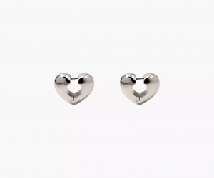 Silver Marc Jacobs The Charmed Bubble Heart Hoops Women's Earrings | RYZO-63570