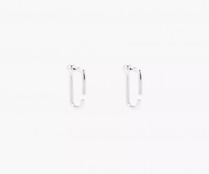 Silver Marc Jacobs The J Hoops Women's Earrings | JBCE-93861