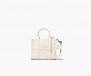 Silver Marc Jacobs The Leather Mini Women's Tote Bags | WAQL-95234