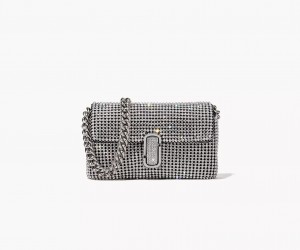 Silver Marc Jacobs The Rhinestone J Women's Shoulder Bags | GIQD-51376