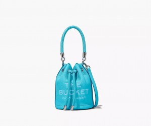 Turquoise Marc Jacobs The Leather Mini Women's Bucket Bags | YAKN-95130