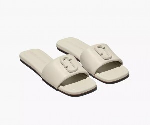 White Marc Jacobs The J Marc Leather Women's Sandals | BSTW-93721