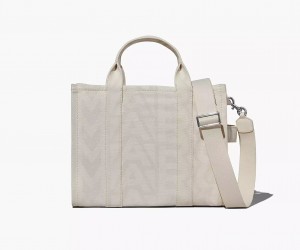 White Marc Jacobs The Outline Monogram Medium Women's Tote Bags | QKCE-68592