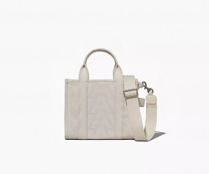 White Marc Jacobs The Outline Monogram Small Women's Tote Bags | VFAB-74923