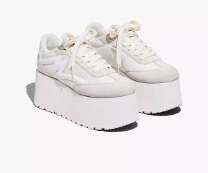 White Marc Jacobs The Platform Jogger Women's Sneakers | VOYG-51704