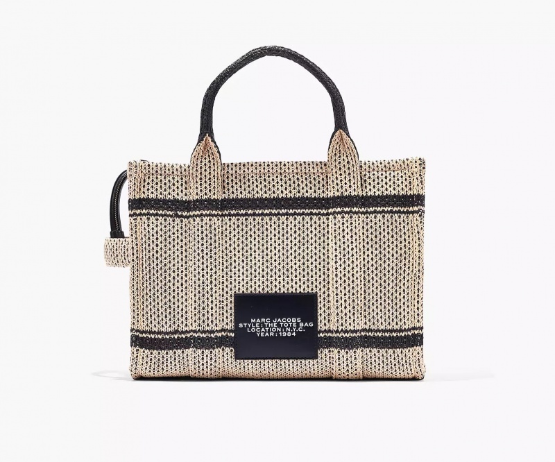 Beige Marc Jacobs The Straw Jacquard Medium Women's Tote Bags | VKHO-30281