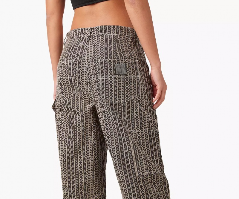 Black Marc Jacobs Monogram Painters Women's Pants | QALD-49876