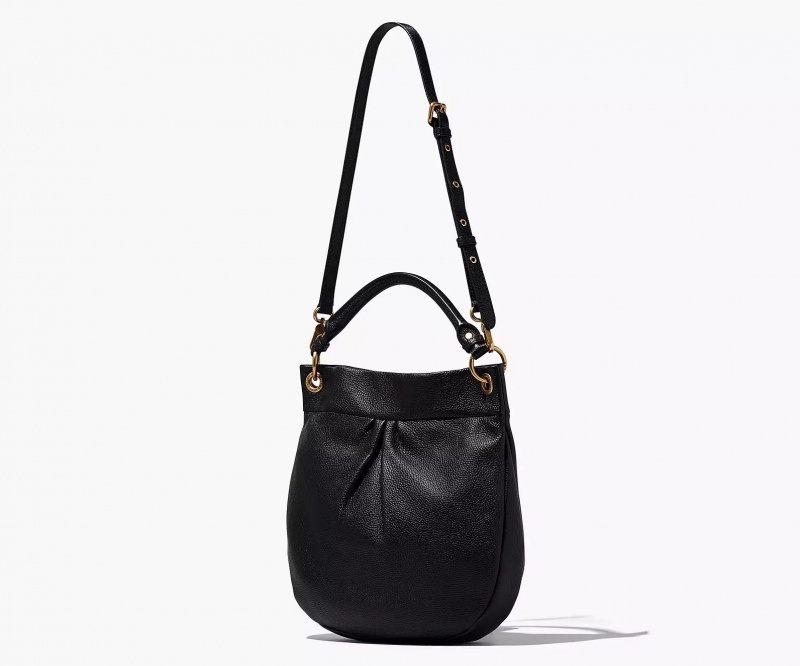 Black Marc Jacobs Re-Edition Hillier Hobo Women's Shoulder Bags | XDQC-70368