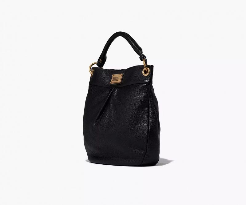 Black Marc Jacobs Re-Edition Hillier Hobo Women's Shoulder Bags | XDQC-70368