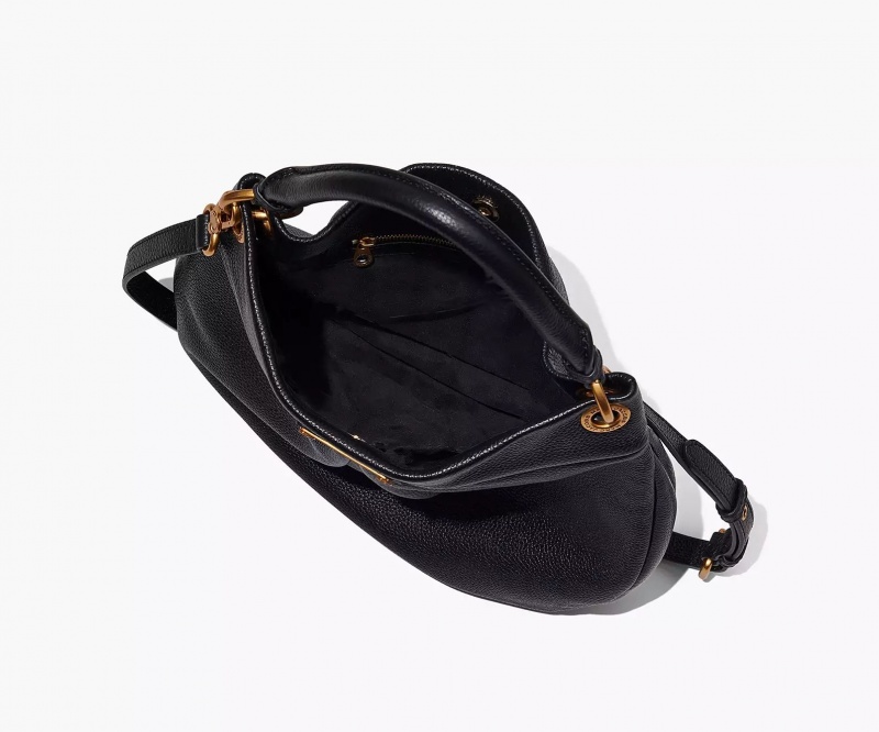 Black Marc Jacobs Re-Edition Hillier Hobo Women's Shoulder Bags | XDQC-70368