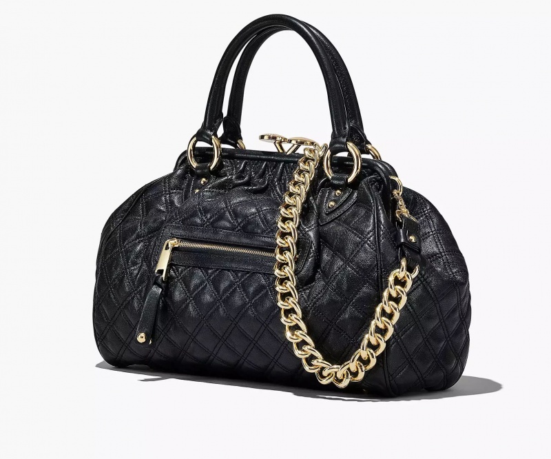 Black Marc Jacobs Re-Edition Quilted Leather Women's Shoulder Bags | ZRYA-29783