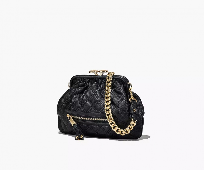 Black Marc Jacobs Re-Edition Quilted Leather Little Women's Shoulder Bags | MKDQ-38061