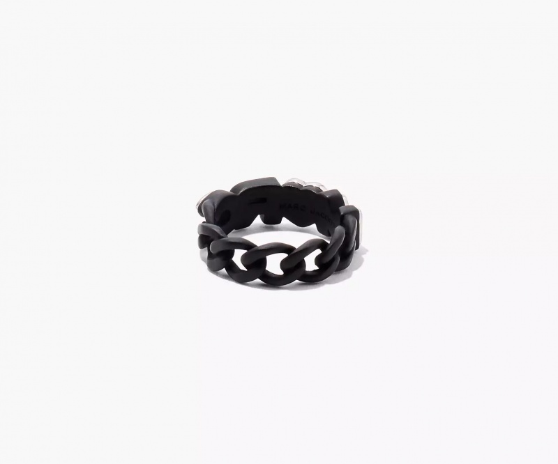 Black Marc Jacobs The Charmed Chain Women's Ring | WLJP-03561