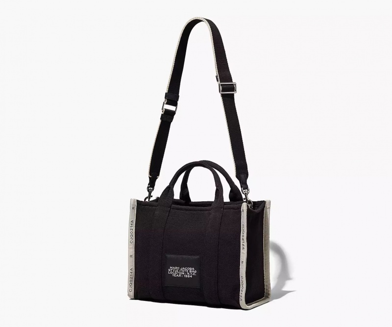 Black Marc Jacobs The Jacquard Medium Women's Tote Bags | QRBT-80135