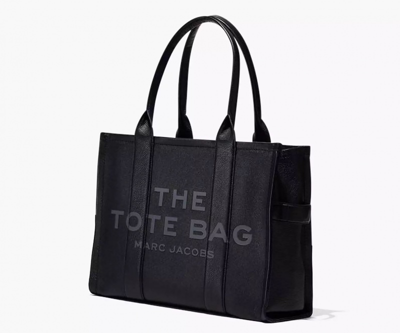 Black Marc Jacobs The Leather Large Women's Tote Bags | UGMS-56873