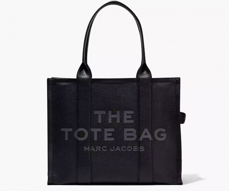 Black Marc Jacobs The Leather Large Women\'s Tote Bags | UGMS-56873