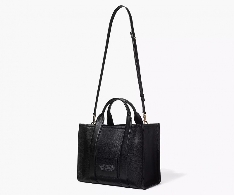 Black Marc Jacobs The Leather Medium Women's Tote Bags | IUCB-28591