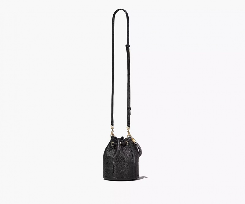 Black Marc Jacobs The Leather Mini Women's Bucket Bags | CAWV-48721