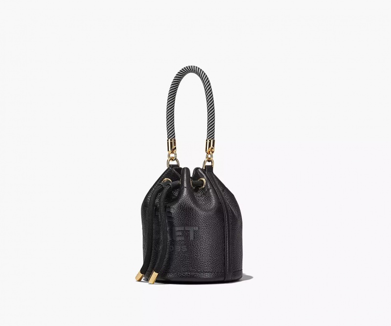 Black Marc Jacobs The Leather Mini Women's Bucket Bags | CAWV-48721