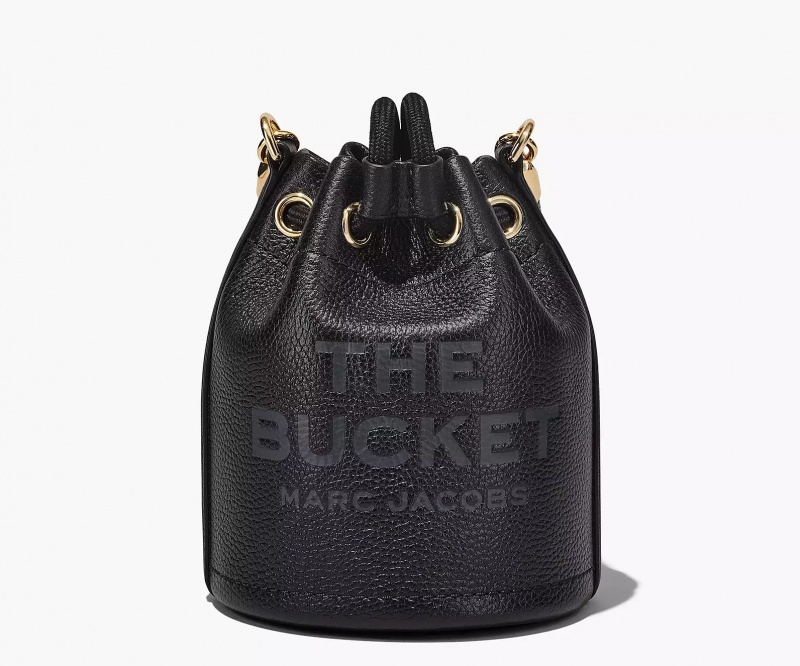 Black Marc Jacobs The Leather Mini Women's Bucket Bags | CAWV-48721