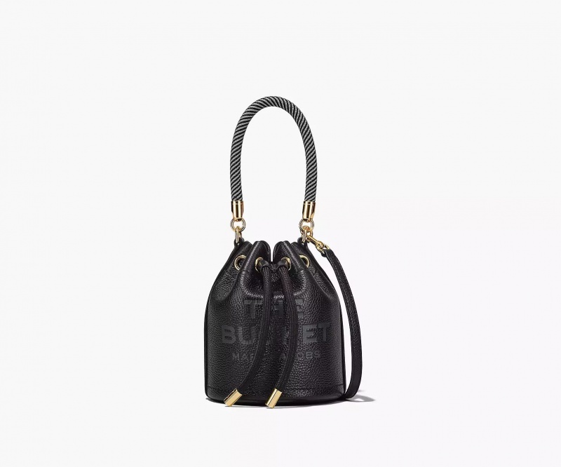 Black Marc Jacobs The Leather Mini Women\'s Bucket Bags | CAWV-48721