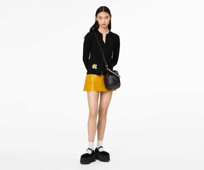 Black Marc Jacobs The Leather Women's Bucket Bags | FSJO-43598