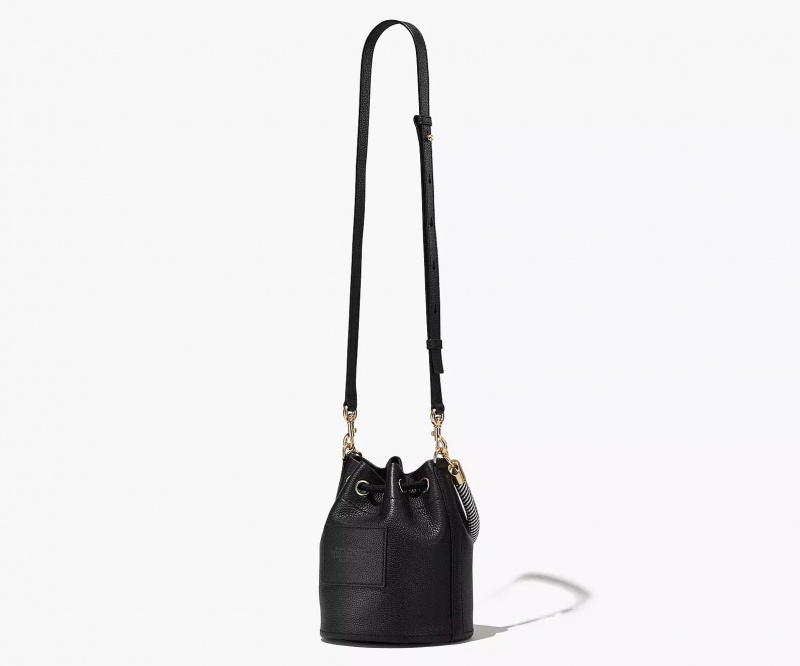 Black Marc Jacobs The Leather Women's Bucket Bags | FSJO-43598