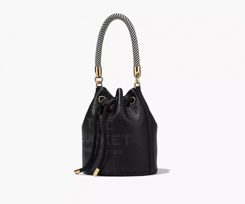 Black Marc Jacobs The Leather Women's Bucket Bags | FSJO-43598