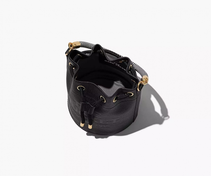 Black Marc Jacobs The Leather Women's Bucket Bags | FSJO-43598