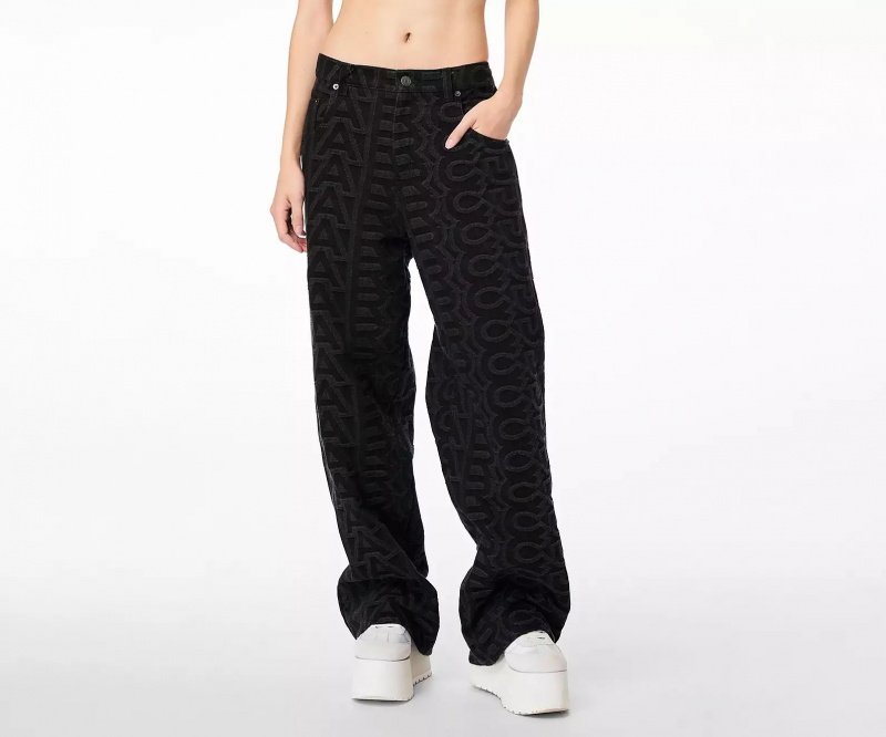 Black Marc Jacobs The Monogram Denim Women's Pants | SEIR-12530