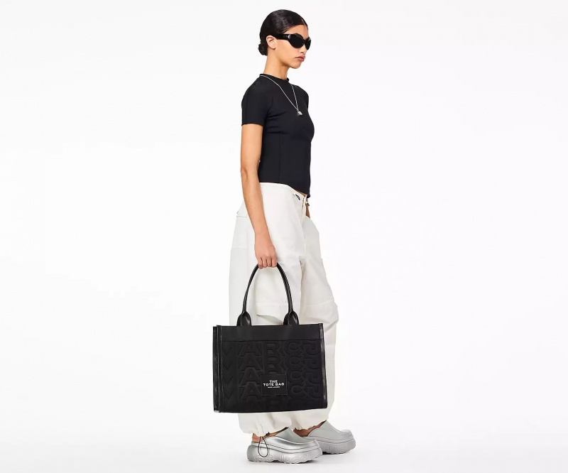 Black Marc Jacobs The Monogram Neoprene Large Women's Tote Bags | DOEL-82956