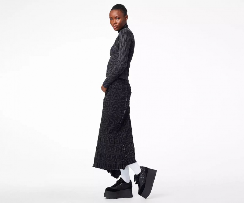 Black Marc Jacobs The Platform Jogger Women's Sneakers | VYRT-16504