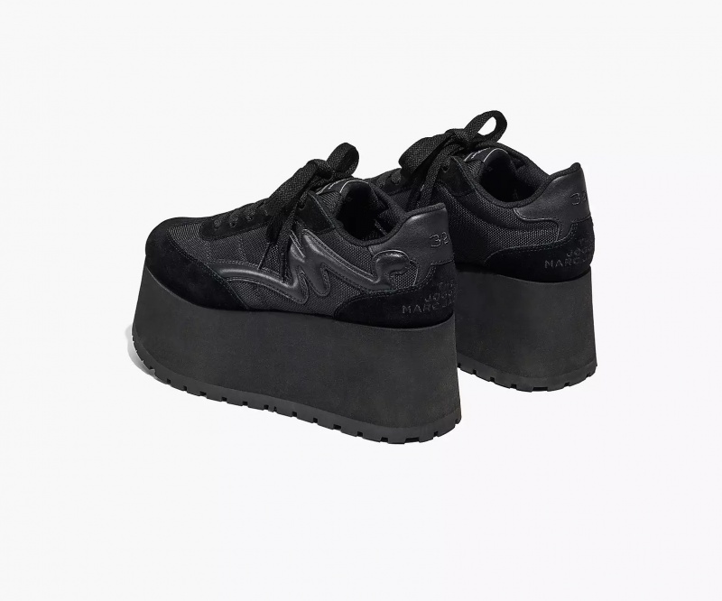 Black Marc Jacobs The Platform Jogger Women's Sneakers | VYRT-16504