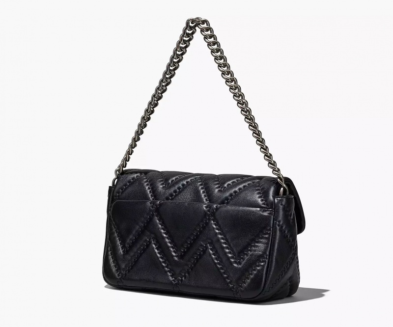 Black Marc Jacobs The Quilted Leather J Large Women's Shoulder Bags | OIUT-23671