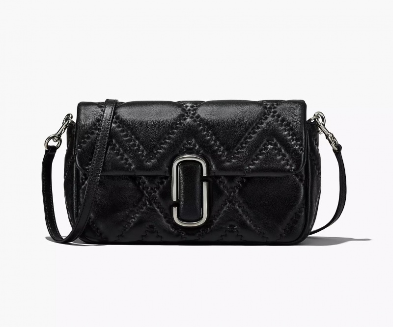 Black Marc Jacobs The Quilted Leather J Large Women's Shoulder Bags | OIUT-23671