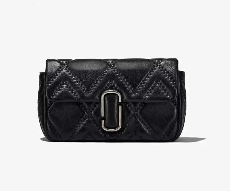 Black Marc Jacobs The Quilted Leather J Large Women's Shoulder Bags | OIUT-23671